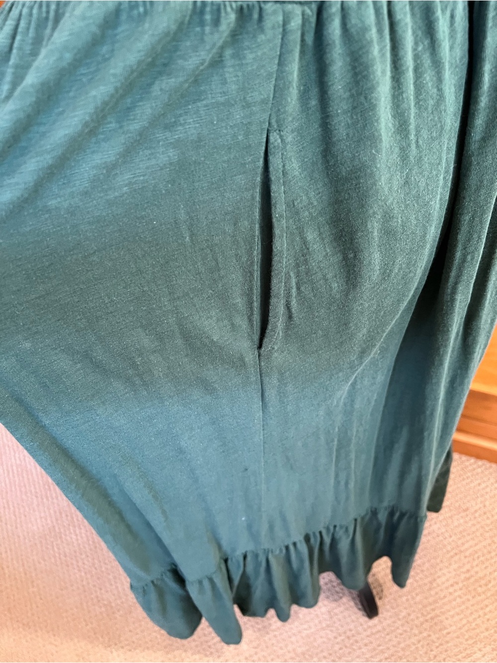 ZSupply Sleeveless Forest Green Maxi Dress with Tiered Skirt - Picture 4 of 10